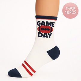 10Pairs - GAMEDAY Football Crew Socks