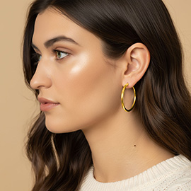 14K Gold Dipped Classic Hoop Earrings