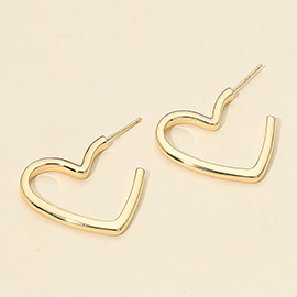 14K Gold Dipped Heart Hoop Earrings