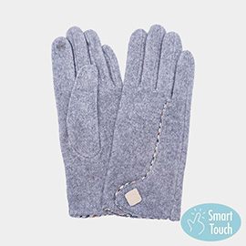 Contrast Stitch Accent Smart Touch Gloves