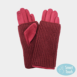 Ribbed Knit Smart Touch Gloves