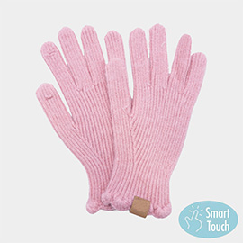 Ribbed Knit Smart Touch Gloves