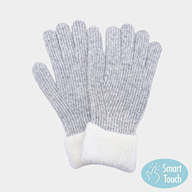 Cuffed Knit Smart Touch Gloves