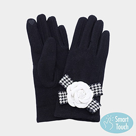 Flower Bow Accent Elegant Smart Touch Gloves