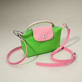 Compact Two Tone Handbag Crossbody Bag