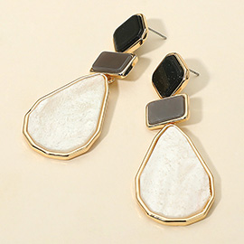 Geometric Resin Plate Link Drop Earrings