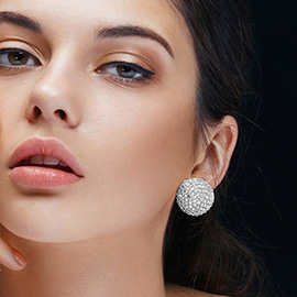 Rhinestone Pave Stud Earrings