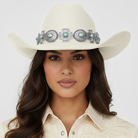 Western Concho Band Cowboy Fedora Hat