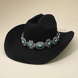 Western Concho Band Cowboy Fedora Hat