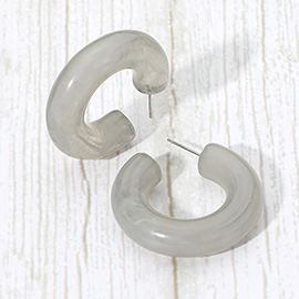 Chunky Marbled Resin Hoop Earrings