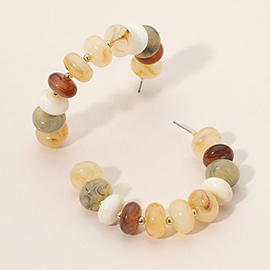 Multi Round Beaded Hoop Earrings