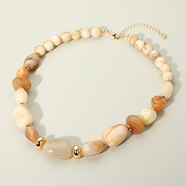 18K Gold Dipped Chunky Beaded Statement Necklae