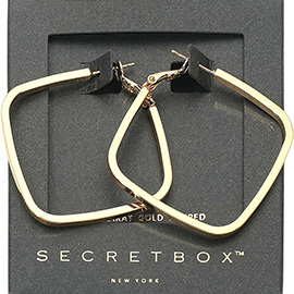 SECRET BOX_14K Gold Dipped Square Hoop Earrings