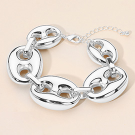 Puffy Metal Mariner Link Statement Bracelet