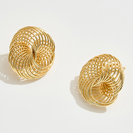 14K Gold Dipped Spiral Wire Knot Earrings