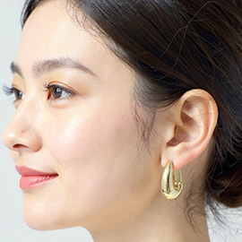 14K Gold Dipped Sculptural Huggie Hoop Earrings