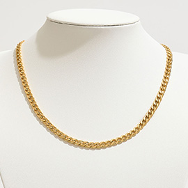 Gold Dipped Curb Chain Necklace