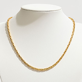 Gold Dipped Classic Wheat Chain Necklace