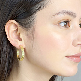 14K Gold Dipped CZ Stone Accent Hoop Earrings