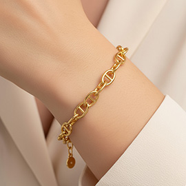Gold Dipped Mariner Link Chain Bracelet