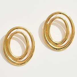 14K Gold Dipped Double Oval Earrings