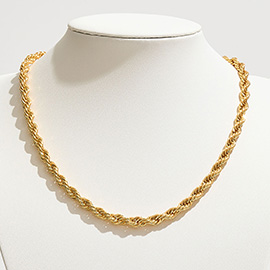 Gold Dipped Bold Rope Chain Necklace