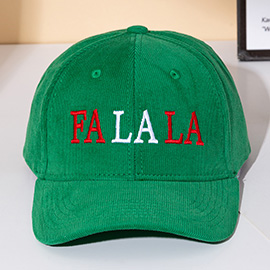 FA LA LA Message Embroidered Five Panel Canvas Snapback Baseball Cap