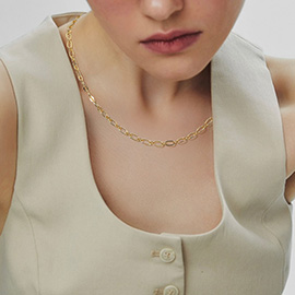 Gold Dipped Classic Oval Link Chain Necklace