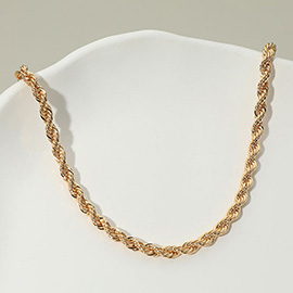 Gold Dipped Bold Rope Chain Necklace