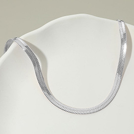 Silver Dipped Herringbone Chain Necklace