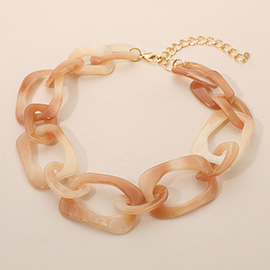 Celluloid Acetate Chunky Abstract Link Necklace