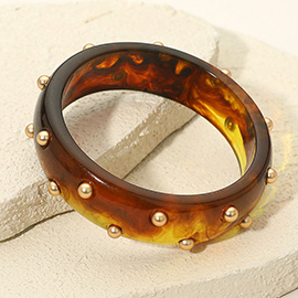 Studded Resin Bangle Bracelet