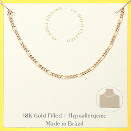 18K Gold Filled Hypoallergenic Figaro Chain Necklace