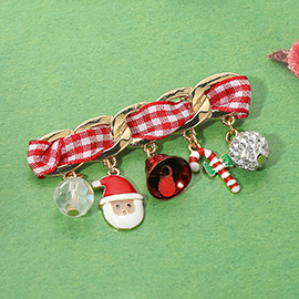 SECRET BOX_Christmas Charm Station Holiday Ribbon Pin Brooch