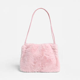 Solid Faux Fur Mini Handbag Shoulder Bag