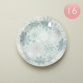 16PCS - Holiday Snowflake Pattern Small Paper Plates