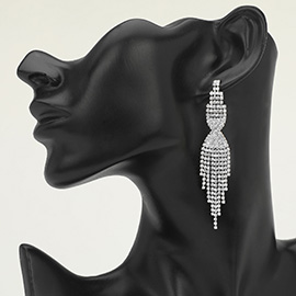 Rhinestone Tassel Fringe Evening Earrings