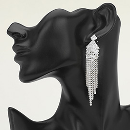 Rhinestone Fringe Tassel Evening Earrings