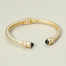 CZ Stone Tip Hinged Cuff Bracelet