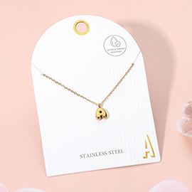 -A- Stainless Steel Monogram Pendant Necklace