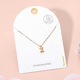 -I- Stainless Steel Monogram Pendant Necklace