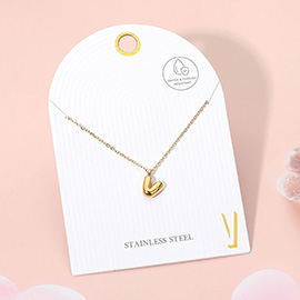 -V- Stainless Steel Monogram Pendant Necklace