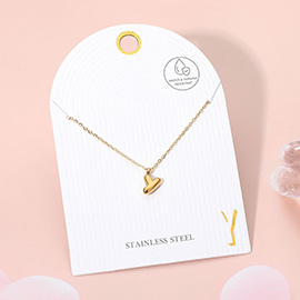 -Y- Stainless Steel Monogram Pendant Necklace