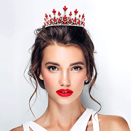 Marquise Stone Cluster Embellished Royal Crown Princess Tiara