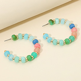 Resin Beaded Hoop Earrings