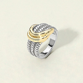 Two Tone Textured Knot Ring