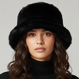 Soft Plush Faux Fur Winter Bucket Hat