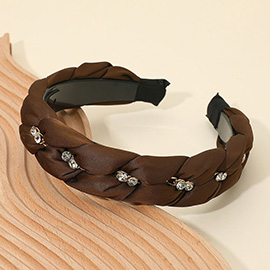 Stone Cluster Accent Braided Headband