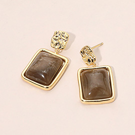 Resin Square Dangle Earrings