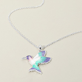 Ombre Hummingbird Pendant Necklace